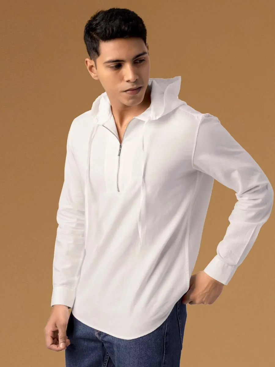 Zipper Collar Hoodie - Cocoon