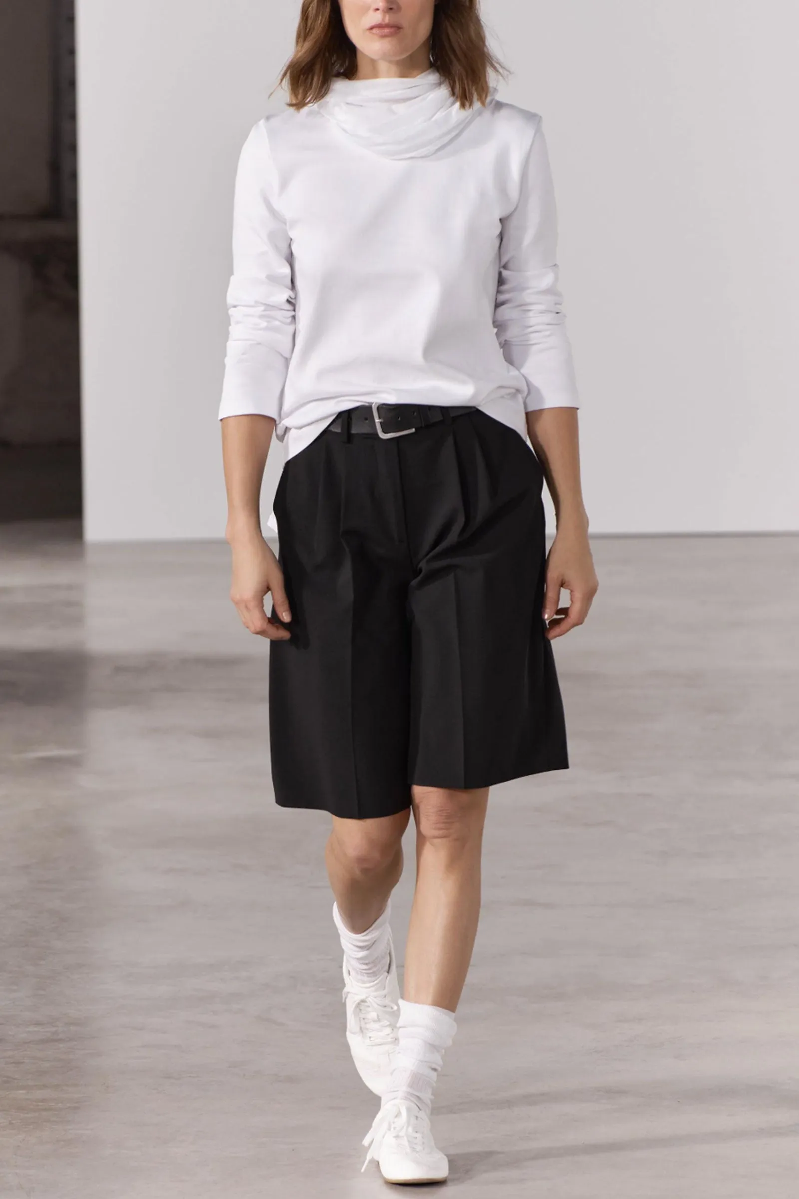 ZW Collection Long Wool Blend Bermuda Shorts
